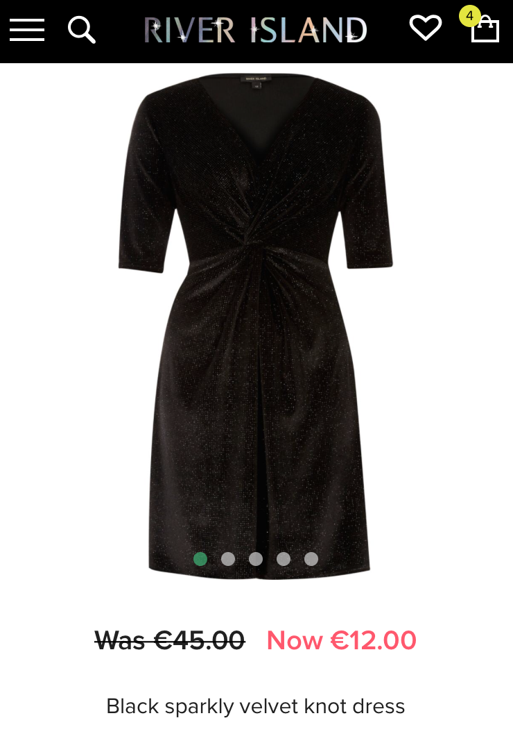 River Island Black Sparkle Dress