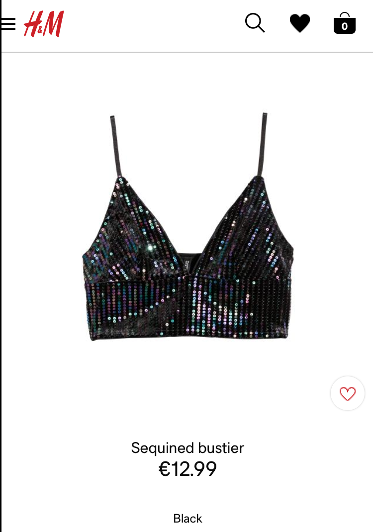 H and M Sequin Bralette