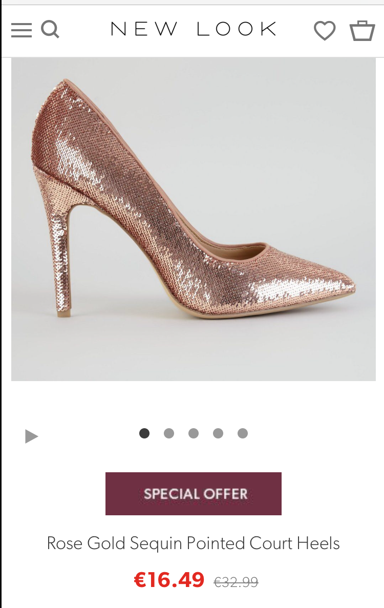 Newlook Rose Gold Sequin Heels