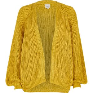Yellow Chunky Knit Cardigan