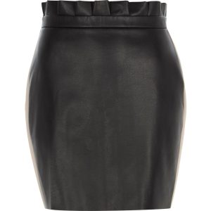 Paperbag Leather Skirt